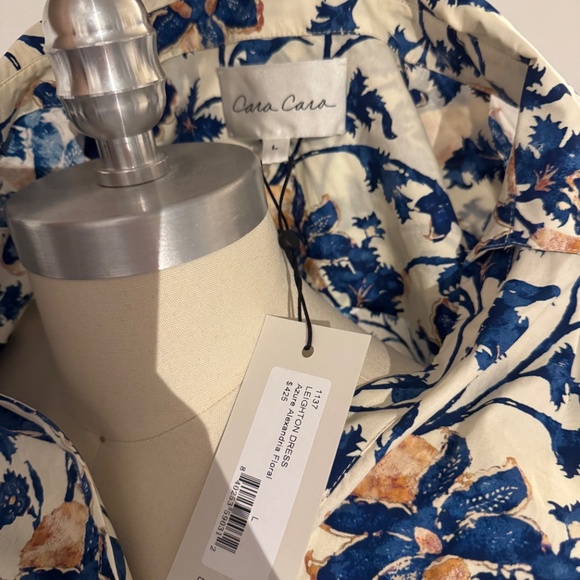 NWT Cara Cara Leighton Floral Poplin Shirtdress Azure Alexandria Floral - Picture 7 of 7
